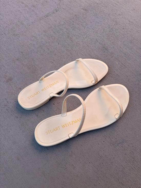 Stuart Weitzman Shoes - Stuart Weitzman Ivory Minimal Slide Sandals